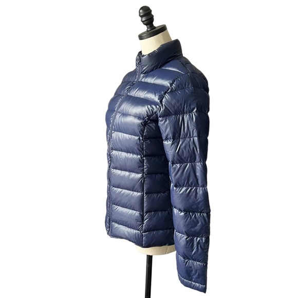J McLaughlin Packable Down Navy Puffer Jacket | SMALL - Picture 2 of 9
